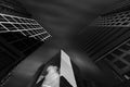 Low angle view of buildings with Cloud reflection