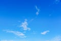 Low Angle view of clouds in blue sky as texture. Royalty Free Stock Photo