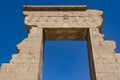 Low angle view of Dendera Temple\'s Main Entrance ruins