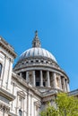 Low angle view of the Dome of St Paul Cathedral