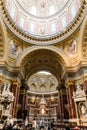 Low angle view of dome of St Stephen Basilica in Budapest Royalty Free Stock Photo