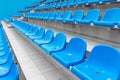 Low angle view of empty spectator seats at sport facility for international competitions