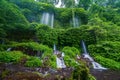 Exotic Benang Kelambu waterfall with moss