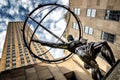 Low angle view of Atlas statue at Rockefeller Center in New York city. Royalty Free Stock Photo