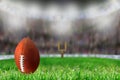 Football on Grass Ready For Field Goal or Kick Off Royalty Free Stock Photo