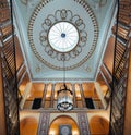 Low-angle view of a grand hall entrance interior - medieval architecture