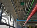 Low Angle View of Group of Pipes on Ceiling