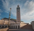 low angle view of Hassan II Mosque against sky Royalty Free Stock Photo