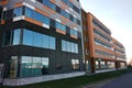 Low angle view of high multistorey office building