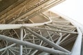 Low angle view of the high speed train station roof with filter Royalty Free Stock Photo
