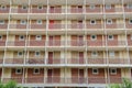 Low angle view of HLM habitation a loyer modere low-income housing apartment Royalty Free Stock Photo