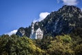Low Angle View of the Iconic Neuschwanstein Castle in the Bavarian Alps