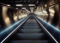 low angle view of illuminated escalator