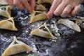 Jewish woman preparing Hamantash cookies