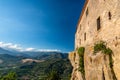 Low angle view of Lauria Castle in Castiglione di Sicilia, Italy Royalty Free Stock Photo