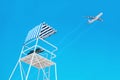 Low angle view of a lifeguard tower against sky