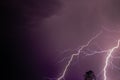 Low angle view of lightning on the purple sky - perfect for wallpapers