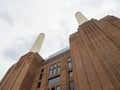 Low angle view looking up at Battersea Power Station. London, UK.