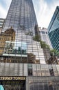 Glass facade of Trump Tower building in New York city.