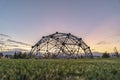 Low angle view of a metal climbing dome