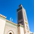 Low angle view of the minaret of the Great Mosque of Paris