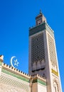 Low angle view of the minaret of the Great Mosque of Paris