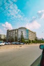 Low-angle view of modern buildings in Abuja, Nigeria