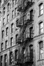 Low-angle view of modern buildings in black and white Royalty Free Stock Photo