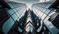 low angle view of modern skyscrapers in hongkong