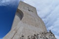 Low-angle view of the Monument to the Discoveries, in Lisbon\'s BelÃ©m district. Royalty Free Stock Photo