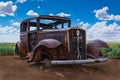 Abandoned, antique, vintage automobile circa 1930 at the Petrified Forest National Park Royalty Free Stock Photo