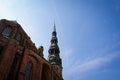 Low angle view of a old church against cloudy sky Royalty Free Stock Photo