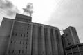 Low angle view of old industry building against sky Royalty Free Stock Photo