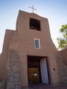 Low Angle View of the San Miguel Chapel in Santa Fe, New Mexico Royalty Free Stock Photo