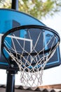 Low angle view on outdoor basketball hoop Royalty Free Stock Photo