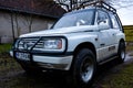 Low angle view, parking old Suzuki Vitara fabricated in 1991 .