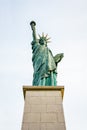 Low angle view of the replica of the Statue of Liberty in Paris, France Royalty Free Stock Photo