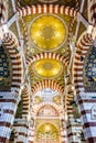 Roman-Byzantine style interior of Notre-Dame de la Garde basilica in Marseille, France