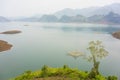 Low angle view of a river in a silent morning