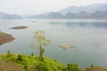 Low angle view of a river in a silent morning