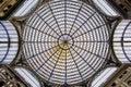 Low angle view of the roof of Galleria Umberto I under the sunlight in Naples, Italy
