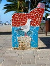 seagull bird made with mosaic tiles outdoors in Croatia