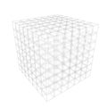 Low angle view of semi transparent cubes