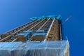 Low angle view of skyscraper under construction