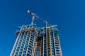 Low angle view of skyscraper under construction