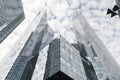 Low Angle View Of Skyscrapers Against Sky. La Defense business district, Paris, France Royalty Free Stock Photo