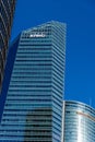 Low angle view of skyscrapers in Cuatro Torres, Madrid