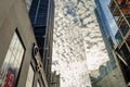 Low Angle View of Skyscrapers Reflecting Clouds in the Sky, Financial District, Lower Manhattan, New York City, USA Royalty Free Stock Photo