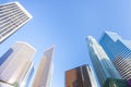 Low angle view on skyscrappers of Los Angeles downtown Royalty Free Stock Photo