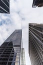 Low angle view of skyscrpers in downtown of New York